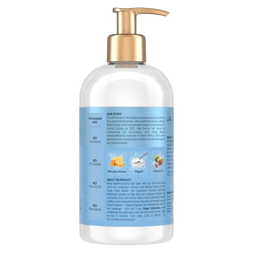 SheaMoisture Hydrate & Repair Condtioner Manuka Honey and Yogurt Conditioner for Damaged Hair Shea Butter Conditioner 13 oz