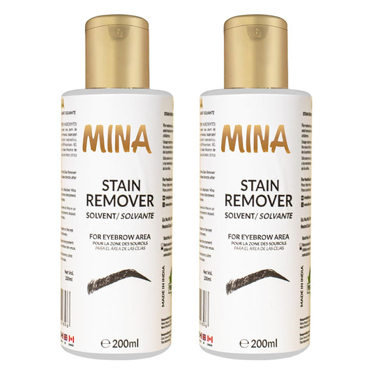 Mina Henna Tint Stain Remover, Softly removes hair color from the scalp, skin around from the eyebrows, hair, beard and mustache quickly and gently 200ml - Pack of 2