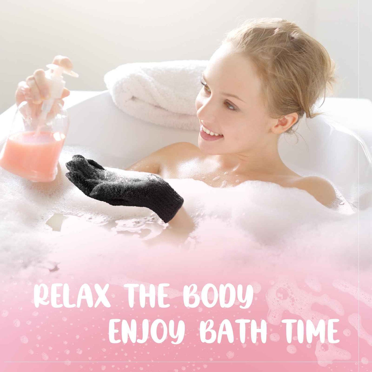 Didaey 104 Pcs Exfoliating Glove Bulk Shower Gloves with Hanging Loop Exfoliating Body Scrubber Dead Skin Remover for Body Bath Beauty Spa Massage Scrubs Men Women Bathing(Black)