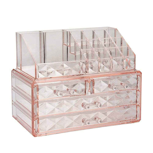 ZHIAI Stackable cosmetic organizer with drawers, easy to organize cosmetic products accessories Suitable for vanity, toilet, bathroom and bedroom organization and storage