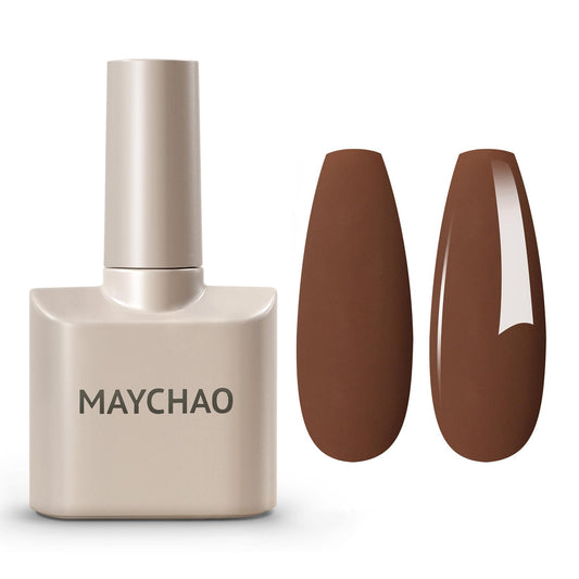 MAYCHAO 15ML Brown Gel Nail Polish 1Pc Brown Gel Polish Soak Off UV LED Nail Polish Nail Art Starter Manicure Salon DIY at Home, 0.5 OZ