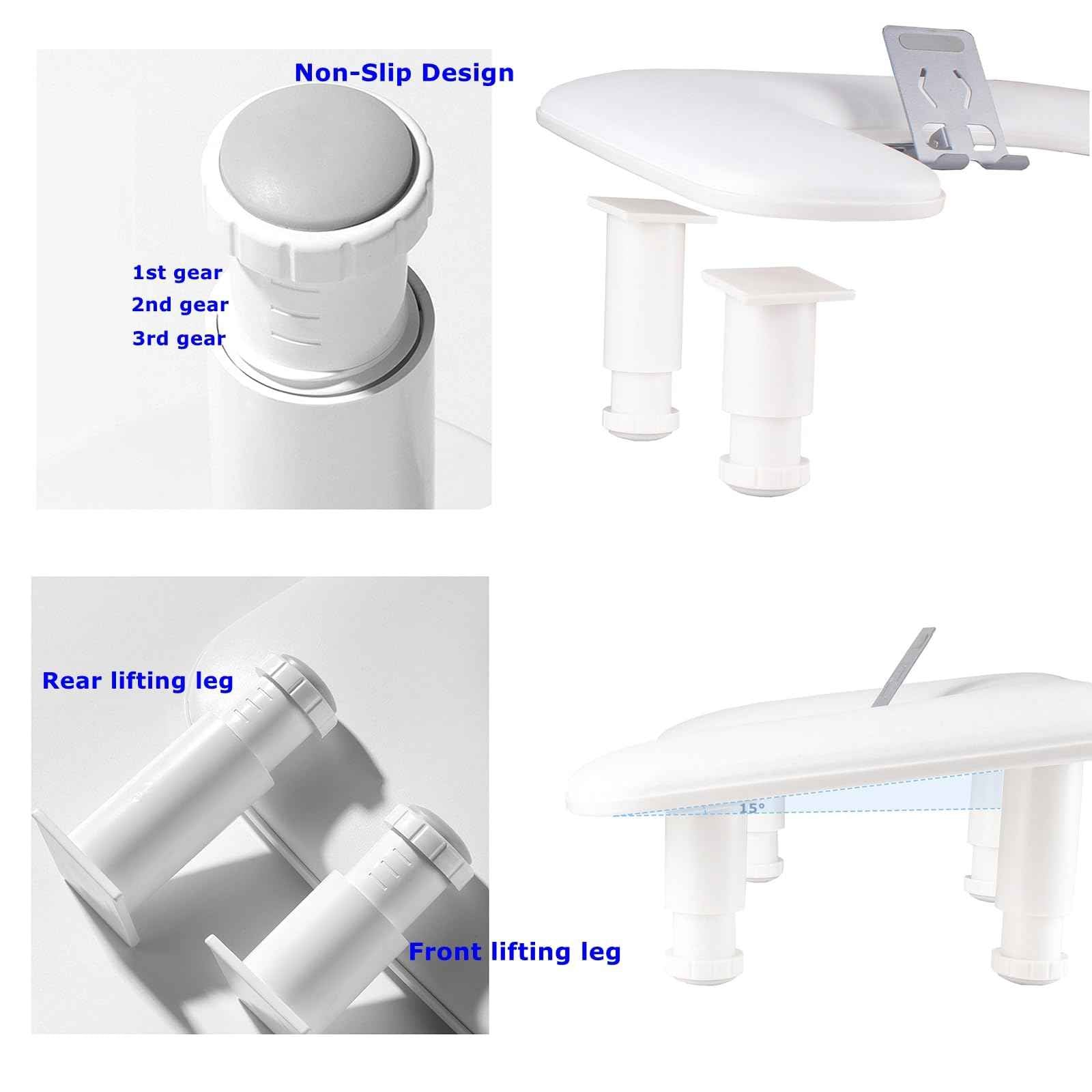 Manicure Arm Rest with Rotating Phone Holder for Nails Tech, U - Shaped Adjustable Nail Hand Rest Stand PU Leather (White)