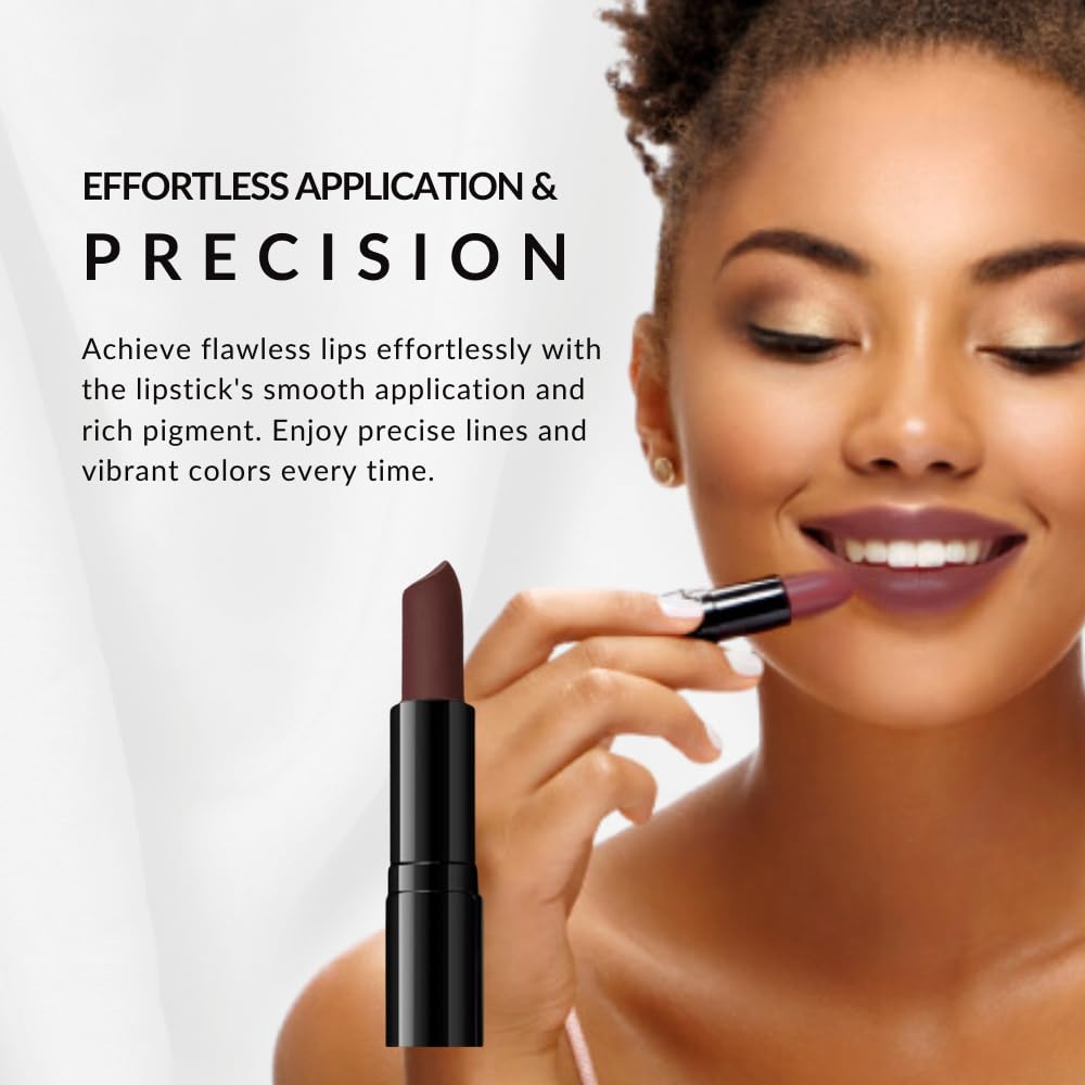 Flori Roberts Luxury Lipstick, Vibrant Lip Makeup for Women of Color or Deeper Skin Tones, Demi-Matte Texture, Hydrates and Conditions Lips