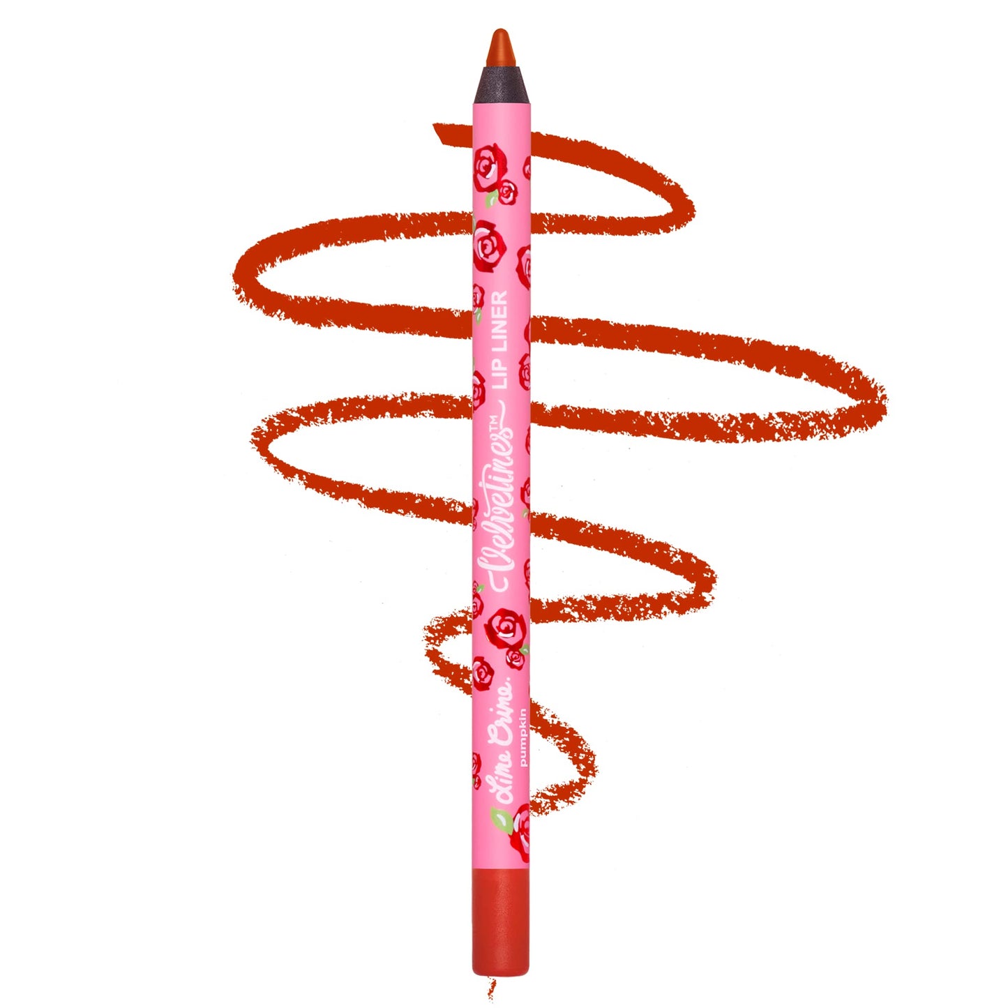 Lime Crime Velvetines Lip Liner, Pumpkin (Brick Red) - Soft & Creamy Texture - Long-Lasting Nude Matte Lip Lining Pencil - Waterproof Formula, Won't Smudge or Transfer - Vegan & Cruelty-Free