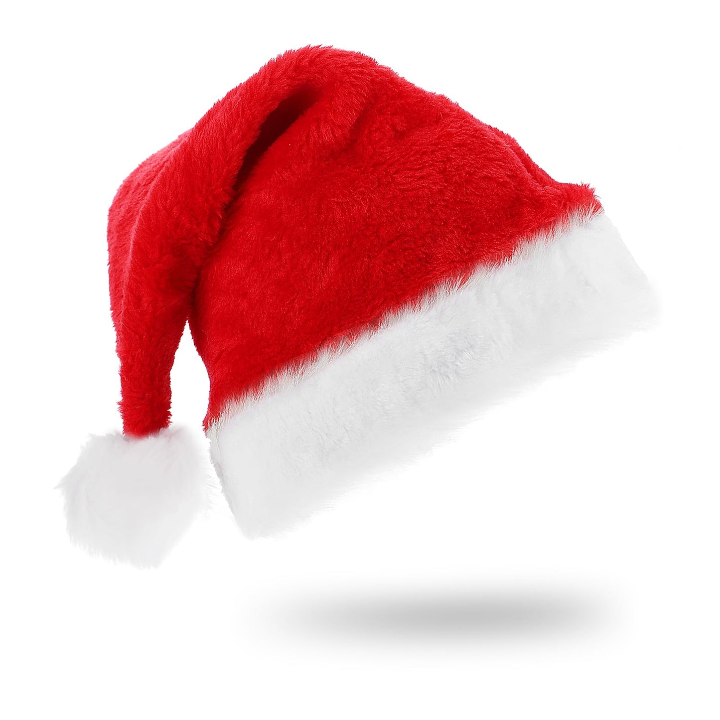 Christmas Hat for Adult Kids, Velvet Santa Hat Unisex Xmas Hats Cosplay Christmas Hats for New Year Holiday Party Supplies (Red-Adults)