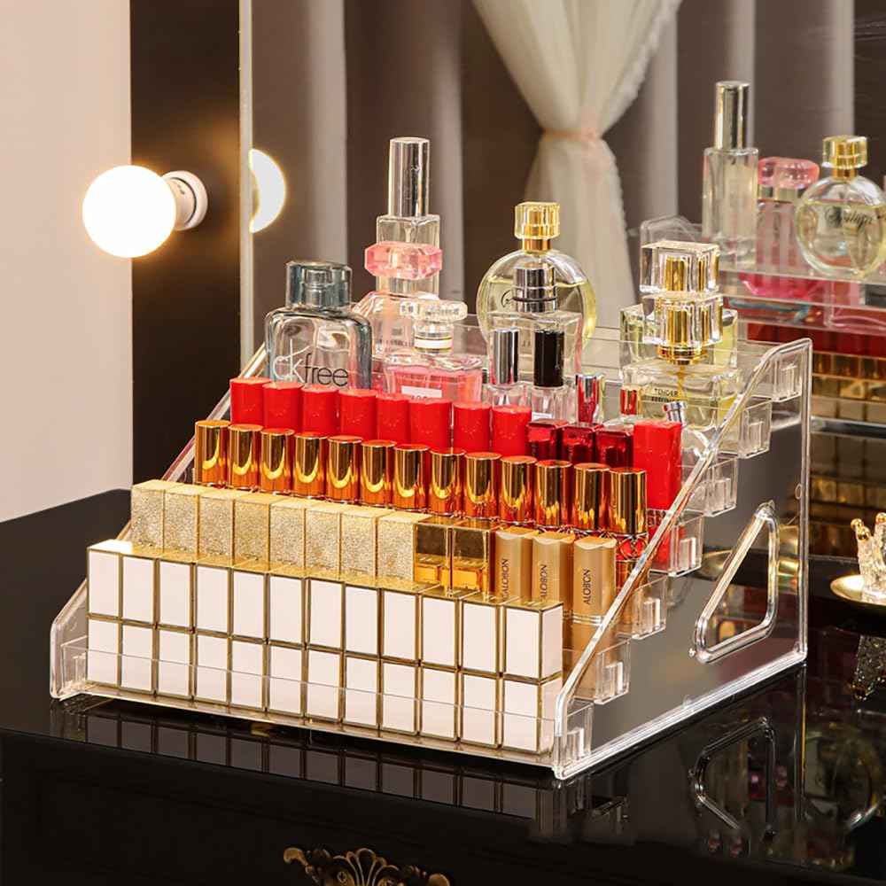 Pero Pero Nail Polish Organizer Acrylic Display Rack for Nail Polish Holder Sunglasses Organizer Essential Oils Holder Clear Eyeglasses Display Case Makeup Organizer