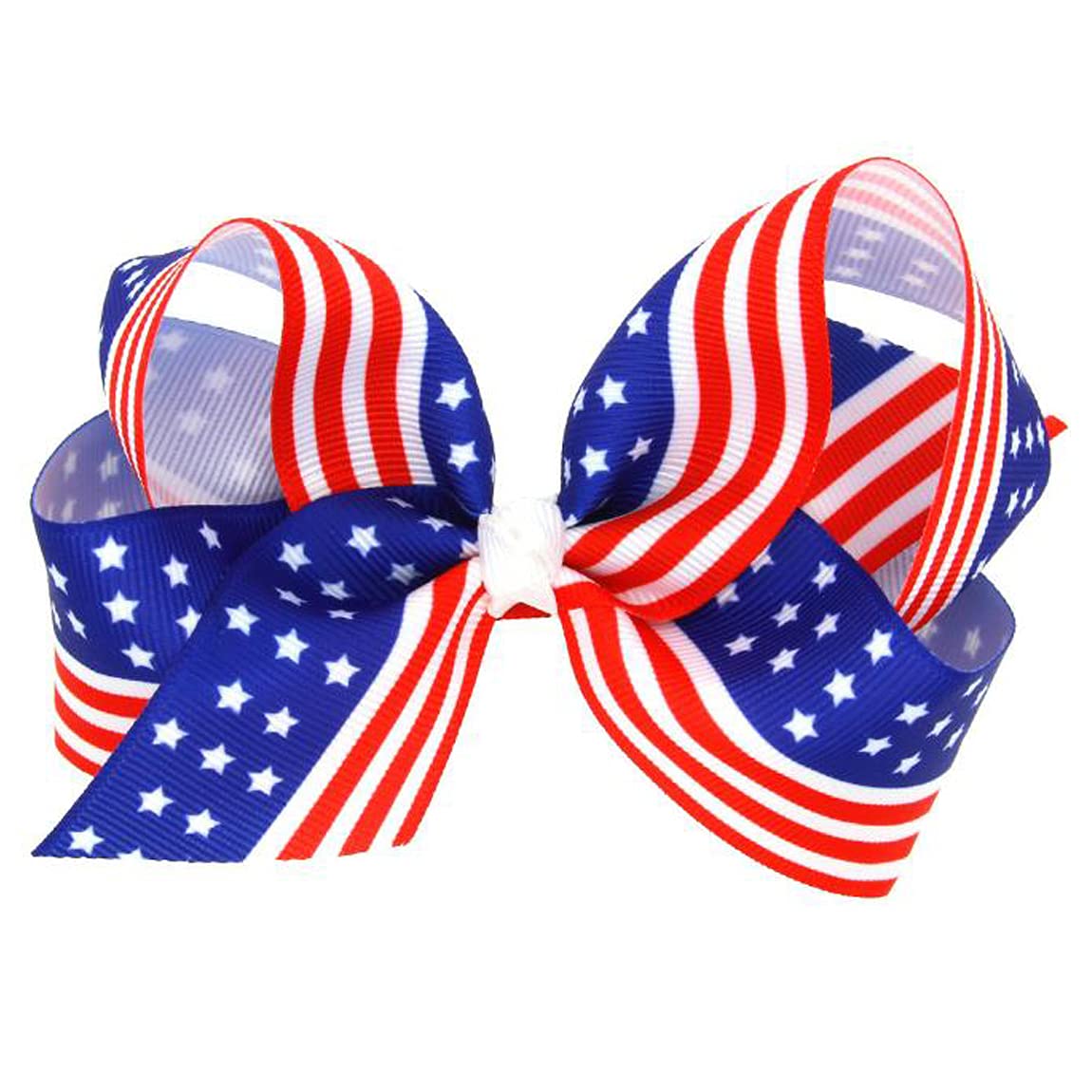 Women Girls Hair Bow, Baby Girl Hair Clips, Grosgrain Ribbon Hair Bows Flag Hair Clip Hair Accessories Decoration for 4th of July TSFJ13 (2pcs Hair Bow)