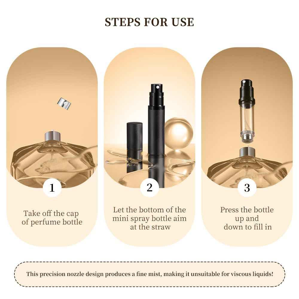 DIOHIO 5ml Perfume Atomizer Travel Refillable, 3PCS Perfume Travel Refillable Bottle,Bottom-Filling Fragrances Perfumes Bottle,Mini Cologne Dispenser,Portable Sprayer (Black-Grey-Purple