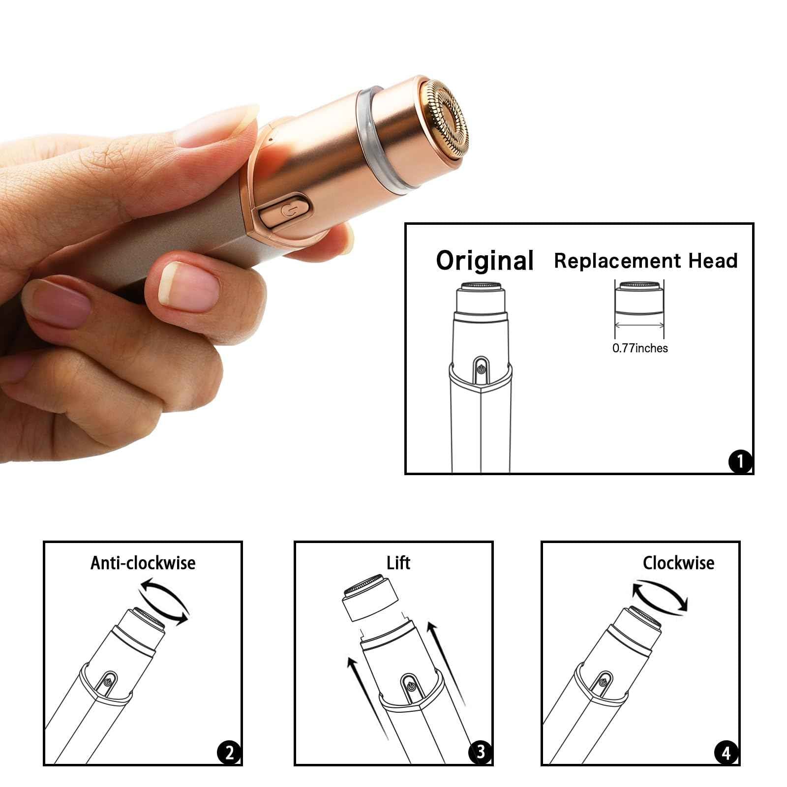 Replacement Heads Gen 3 for New Version Flawless Facial Hair Remover, Double Ring Blades Head for New Flawless, 6 pack