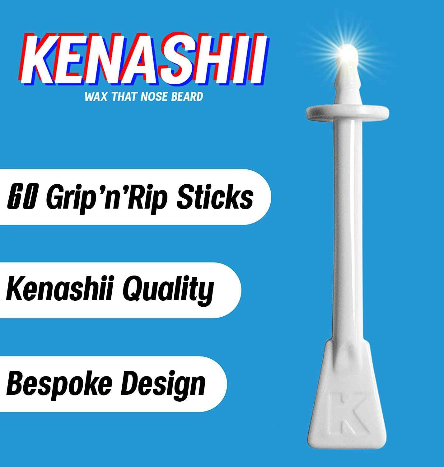 Grip’n’Rip Nose Waxing Sticks from Kenashii, Bespoke Nasal Wax Applicators for Easy and Effective Nose Hair Removal, Wax and Wipes Sold Separately