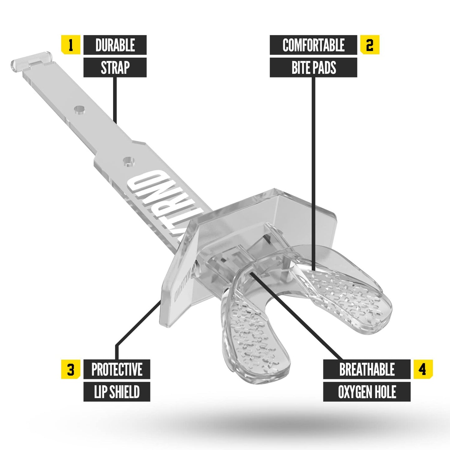 Nxtrnd Two Football Mouth Guard, Football Mouthpiece with Strap, Fits Adult & Youth (Transparent)