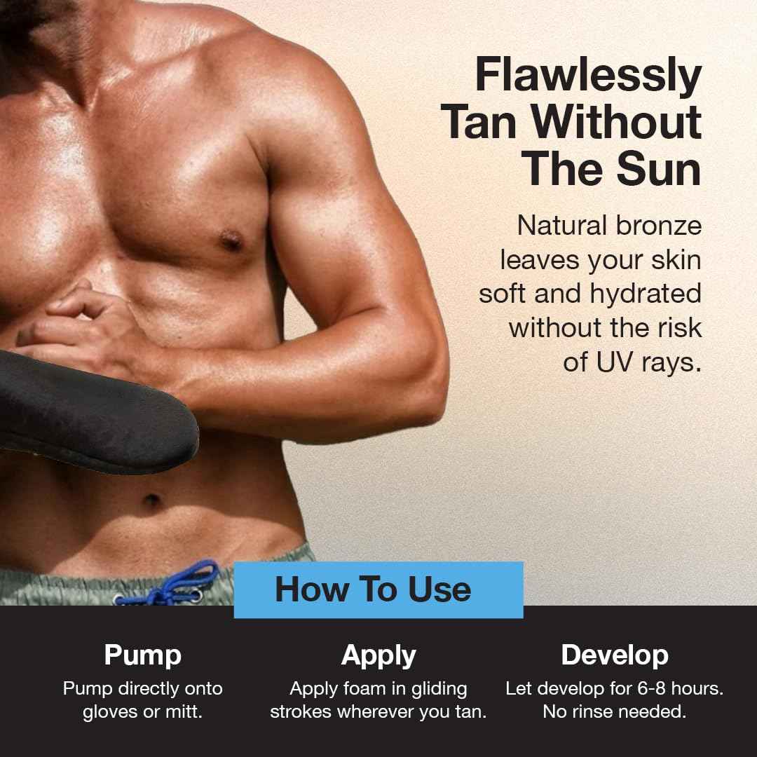 Fake Bake Foam Tanning Water Self Tanner Instant Glow with Hydrating Passion Flower Rejuvenation - Natural Looking Sunless Bronzing for Women & Men - 6.7 oz