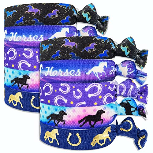 10pcs Elastic Hair Ties for Girls Women Cute Ribbon Ponytail Holders No Damage Knotted Hair Bands-Horse Hair Tie