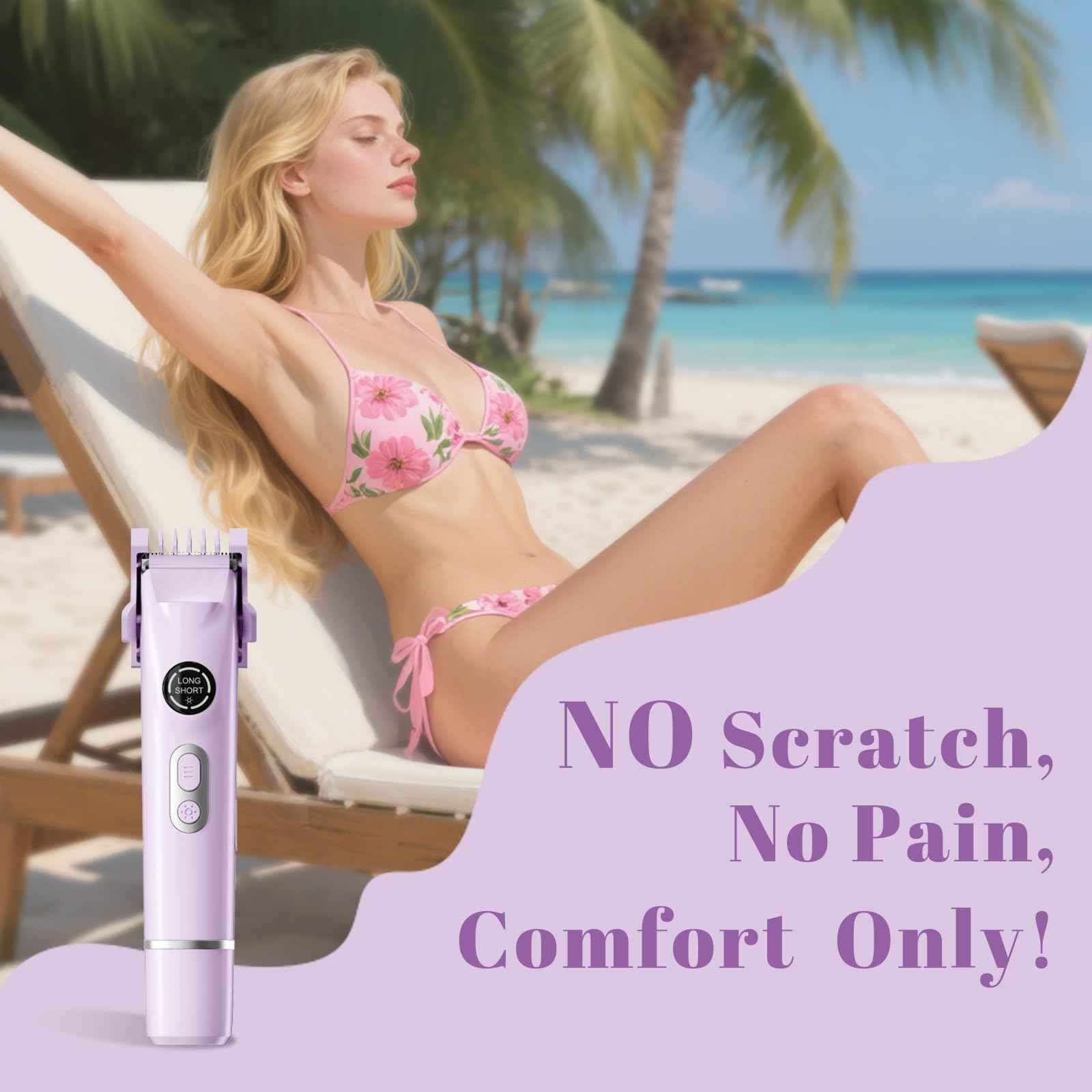 4-in-1 Waterproof Electric Bikini Trimmer & Body Hair Trimmer& Electric Razors for Shaving Woman- Rechargeable Shaver - IP7-compact for Travel