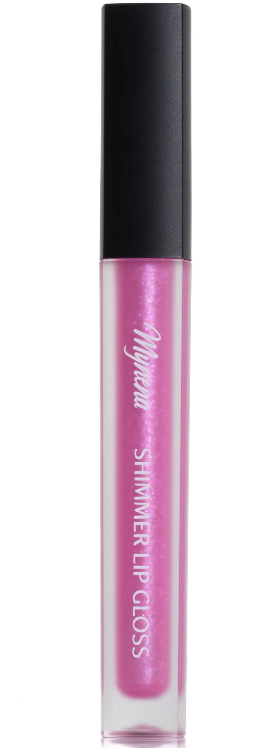 Mynena Clear with Silver Gold and Rose Shimmer Lip Gloss, Non-Sticky Finish, Perfect Lip Top Coat - Rose