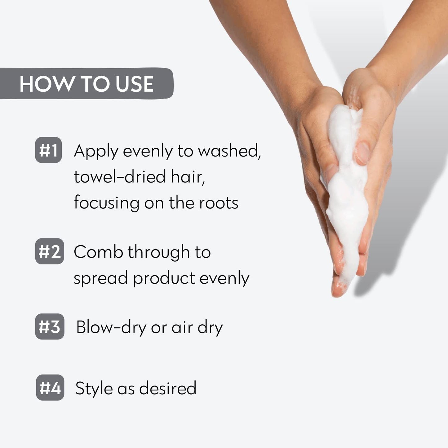 FOUR REASONS Professional Curl Enhancing Volumizing Mousse - Long-lasting Flexible Hold for Curly, Wavy and Straight Hair, VEGAN 6.8 Oz