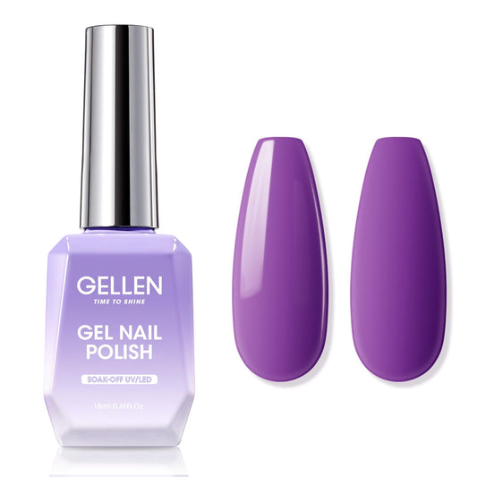 Gellen Gel Nail Polish, 18ML Purple Gel Polish All Season Nail Polish Gel Soak Off UV LED Nail Gel Polish Manicure Salon DIY Nail Art at Home Gifts for Women Girls