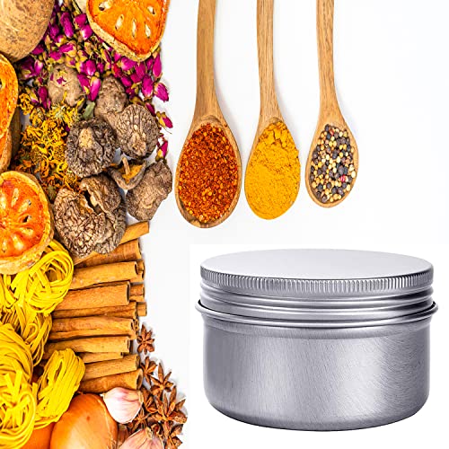 6 Oz Aluminum Screw Lid Containers - 6 Pack