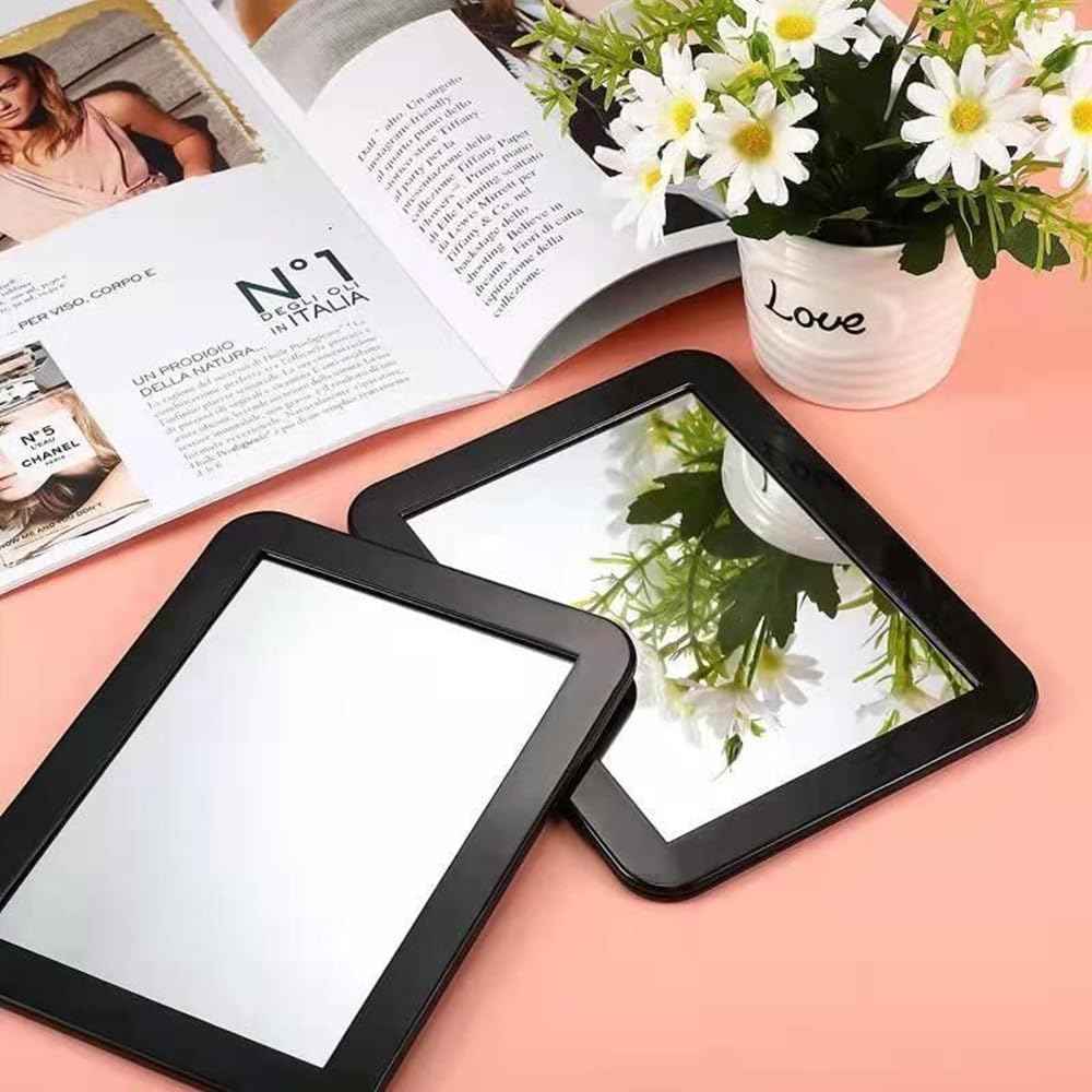 mpowtech 10 Pack Black Magnetic Locker Mirror,5" x 7" Iocker Mirror Magnetic - Small Mirrors for School Locker, Bathroom, Workshop Toolbox, Office Cabinet,Easy Install