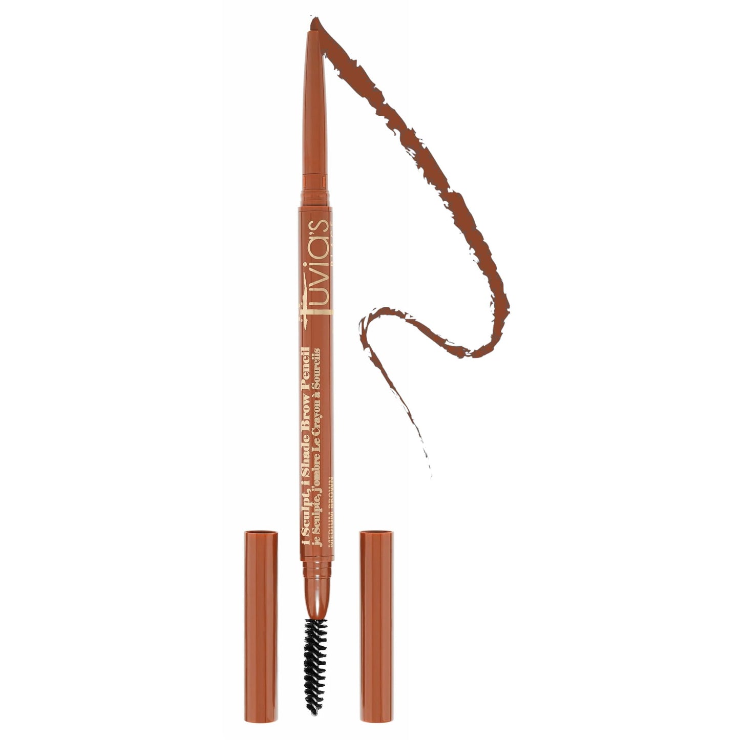 Juvia's Place iSculpt, iShade - Medium Brown, Eyebrow Pencil Liner with Spoolie Brush, Eyebrow Makeup, Brow Pencil Definer, Waterproof Eyebrow Pencil, Eyebrow Filler Pencil, Brow Liner Pencil