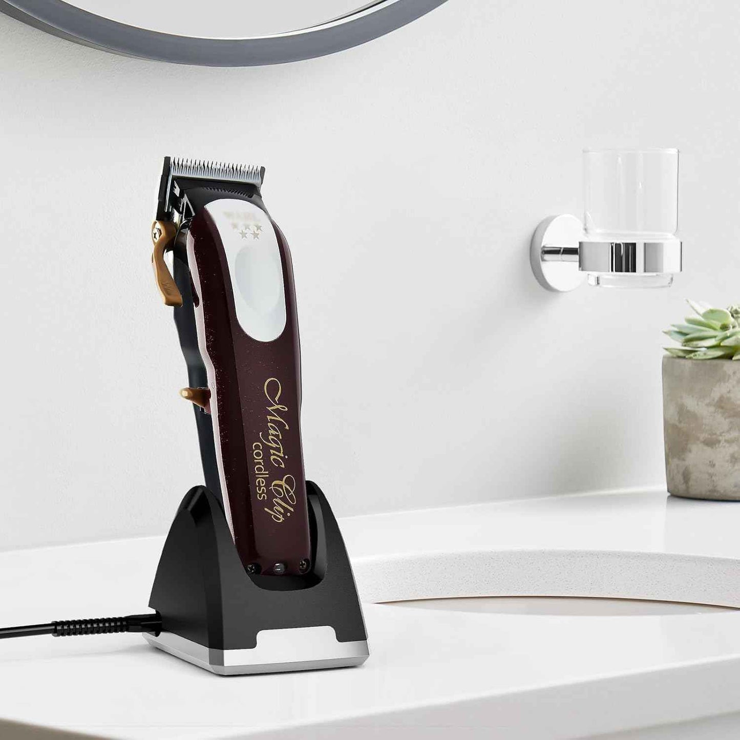 Charger for Wahl Professional Cordless Clipper, Charger Stand Compatible with Wahl, Sterling and 5-Star Cord Clippers 8148 8481 8591 81919 Replacement Parts 3801 Adapter (ONLY Charging Station Base)