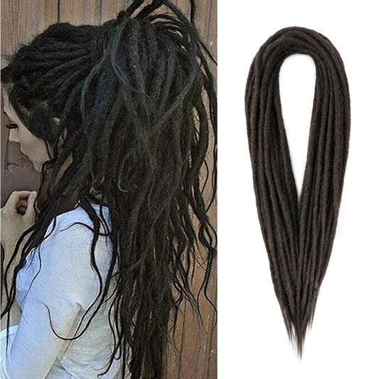 BUFENGSUN Synthetic Double Ended Dreadlock Extensions 20inches 10 Strands Thin Soft DE Dreadlocks Extensions for Women (10 Strands, #4)