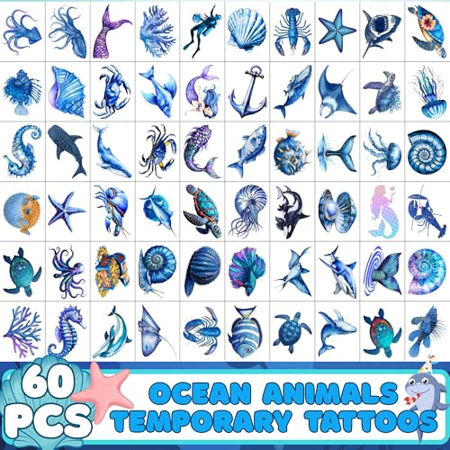 Ocean Temporary Tattoos for Kids - Under The Sea Party Favors