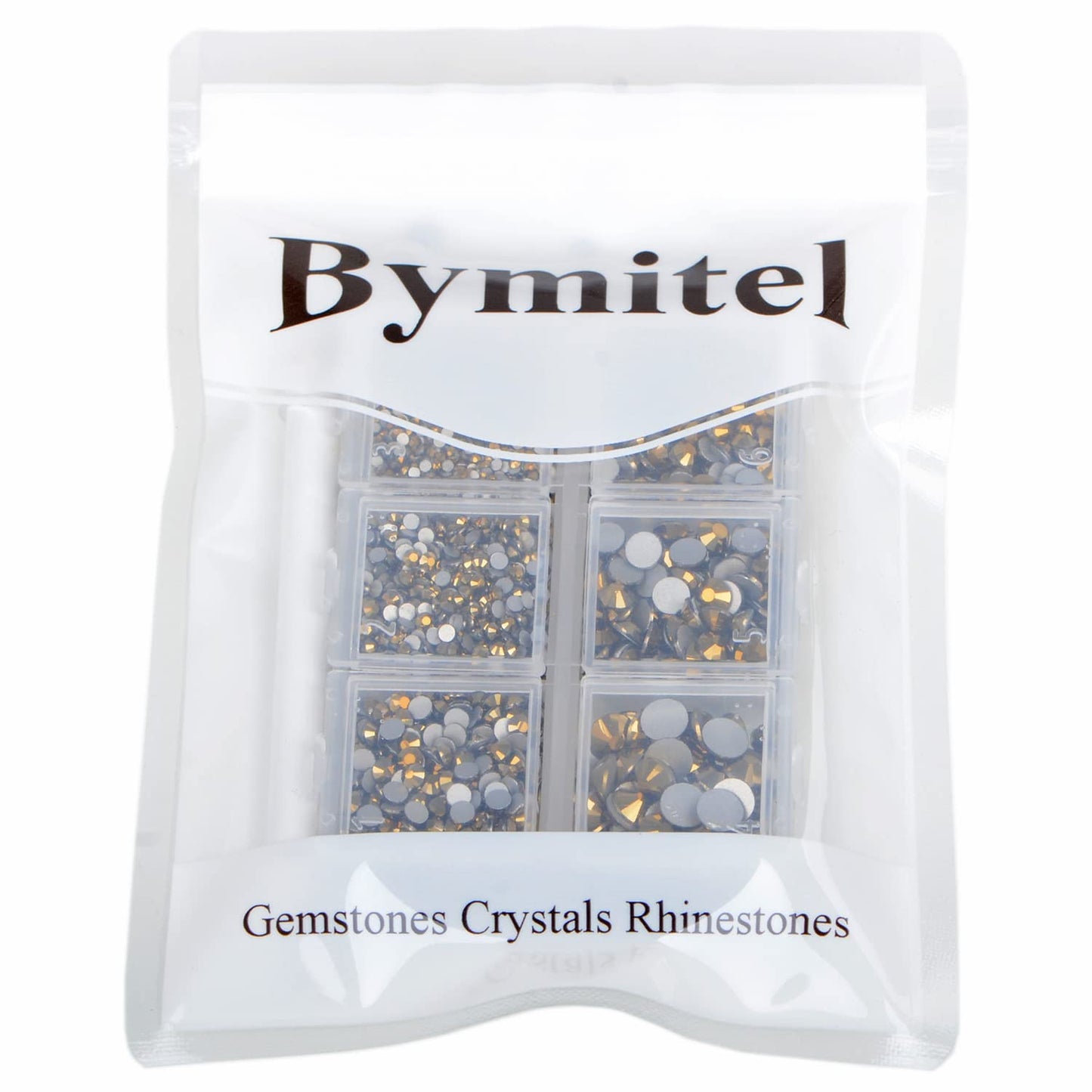 Bymitel 5000 Pieces 6 Mixed Sizes Glue Fix on Glass Rhinestones Round Crystal Gems Flatback for DIY Jewelry Making with one Picking Pen (6-Sizes 5000PCS, Aurum)