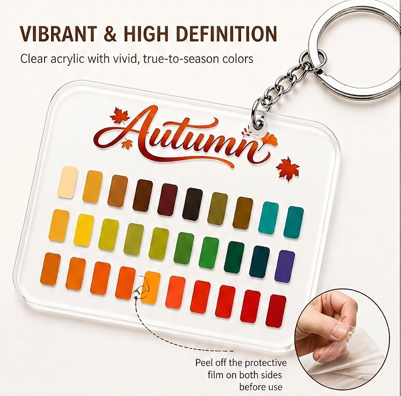 Seasonal Color Analysis Swatch Keychain - Portable Wardrobe Guide