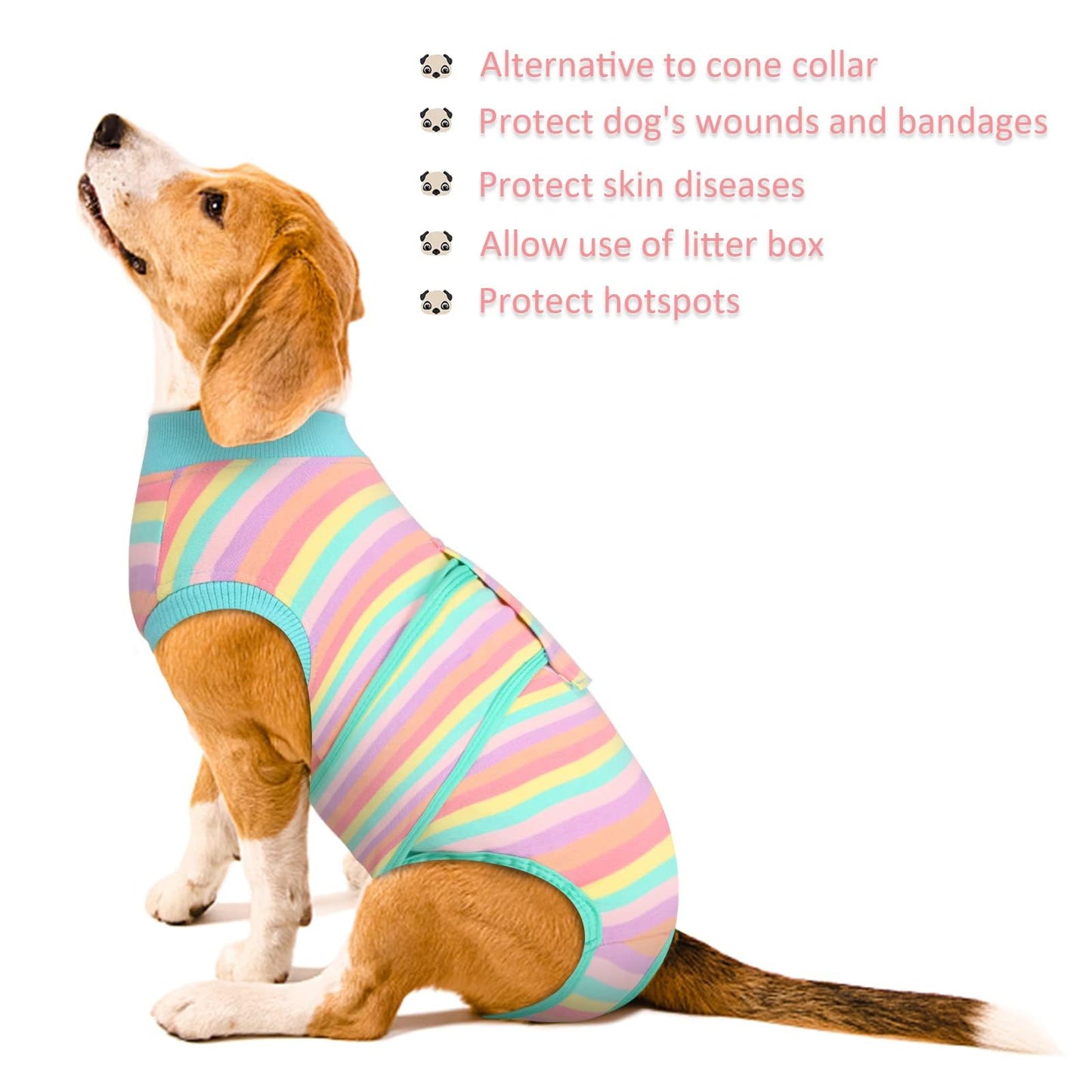 Kuoser Recovery Suit for Dogs Cats After Surgery, Professional Pet Recovery Shirt Dog Abdominal Wounds Bandages, Substitute E-Collar & Cone,Prevent Licking Dog Onesies Pet Surgery Recovery Suit