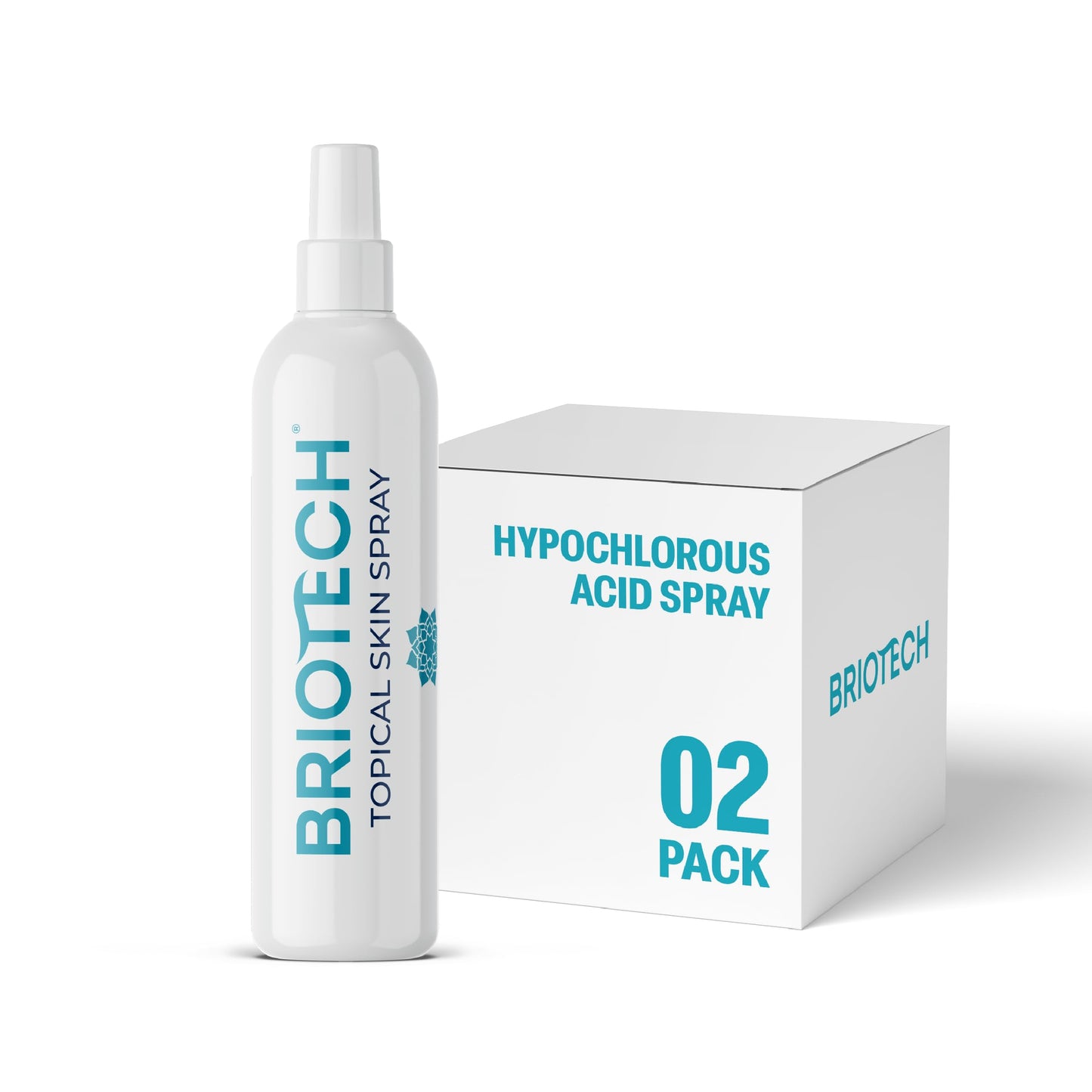 BRIOTECH Topical Skin Spray, Hypochlorous Acid Spray for Body & Face, Eyelid Cleanser, HOCl Facial Mist, Support Against Irritation, Calm Redness, Soothe Scalp, Packaging May Vary, 4 oz ea, 2 ct