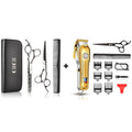 CIICII Hair Cutting Kit with Hair Clippers Set & Hair Cutting Scissors Shears Kit for Home Salon DIY Hairdressing