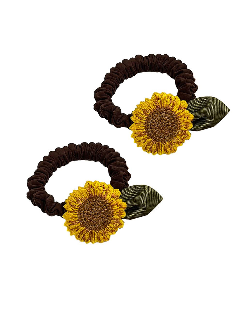 Sunflower Big Bow Clips Jumbo Girls Hair Bow Pin BBG56 (Sunflower Hair Scrunchies-2 Pcs)