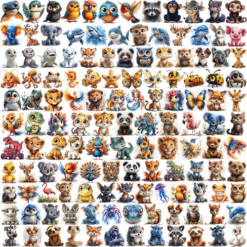 132 PCS 3D Cartoon Animal Temporary Tattoos for Kids - COKTAK