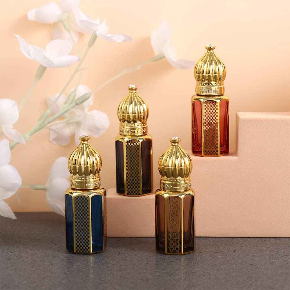 Leadigol 3pcs Essential Oil Roller Bottles, Vintage Glass Mini Bottles for DIY Travel