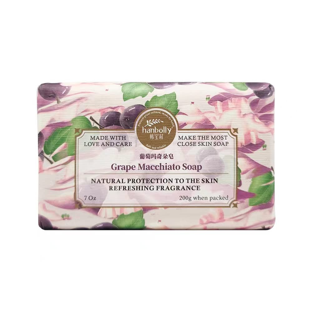 hanbolly Grape Macchiato Soap Household Scented Soap, 200g 7Oz (Grape Macchiato, 1PCS)