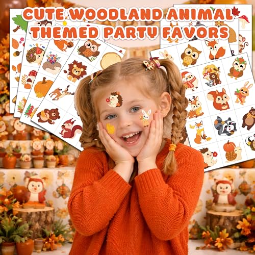 96 PCS Woodland Animal Temporary Tattoos for Kids