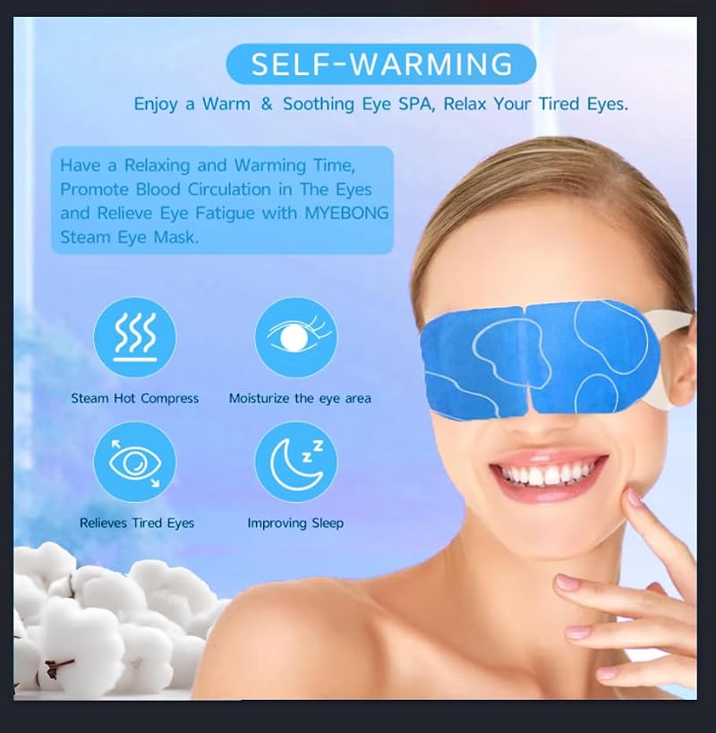 Steam Eye Mask 48-Pack, Self-Heating Warm Compress for Sleep