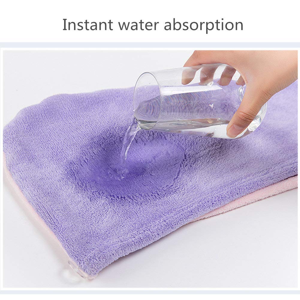 Microfiber Hair Drying Wrap Towel for Women Turban Fast Dry Purple