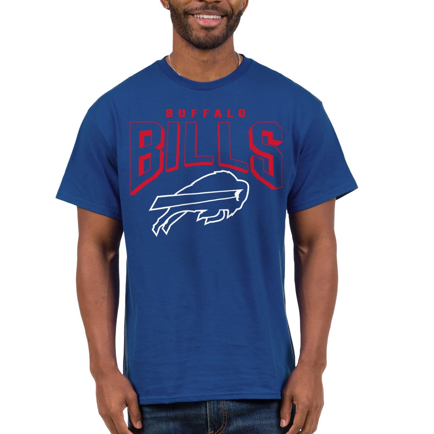 Junk Food Clothing x NFL - Buffalo Bills - Bold Logo - Unisex Adult Short Sleeve Fan T-Shirt for Men and Women - Size Small