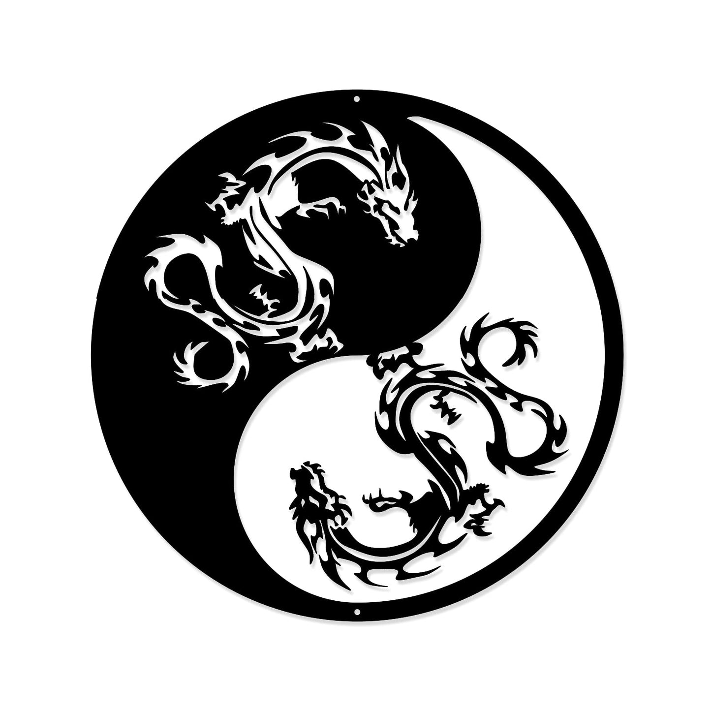 JHUNG GA YEI Japanese Chinese Dragon of Metal Wall Sculpture, Yin Yang Decor Abstract Wall Art for Gift, Wall Hangings for Home Office Bathroom Living Room Garden Outdoor Farmhouse