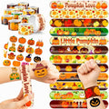 48PCS Thanksgiving Party Set - 24PCS Temporary Tattoos & 24PCS Slap Bracelets - Festive Fall-Themed Birthday Supplies, Baby Shower Gifts, Classroom Rewards & Holiday Decor for Kids (Boys & Girls)