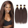 Brazilian Yaki Human Hair Bundles #4 Dark Brown 30-34 inch