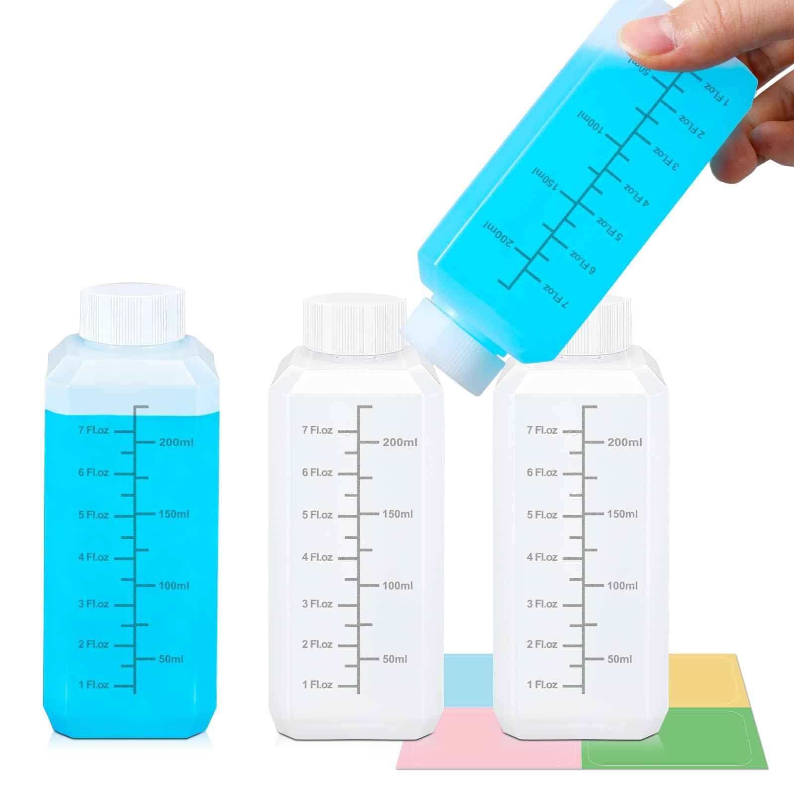 UMETASS 4 Pack 8oz Plastic Travel Bottles with Lids - Small Leak-Proof Containers for Liquid, Water, Pill Storage, Clear Empty Squeeze Bottles with Caps, BPA-Free