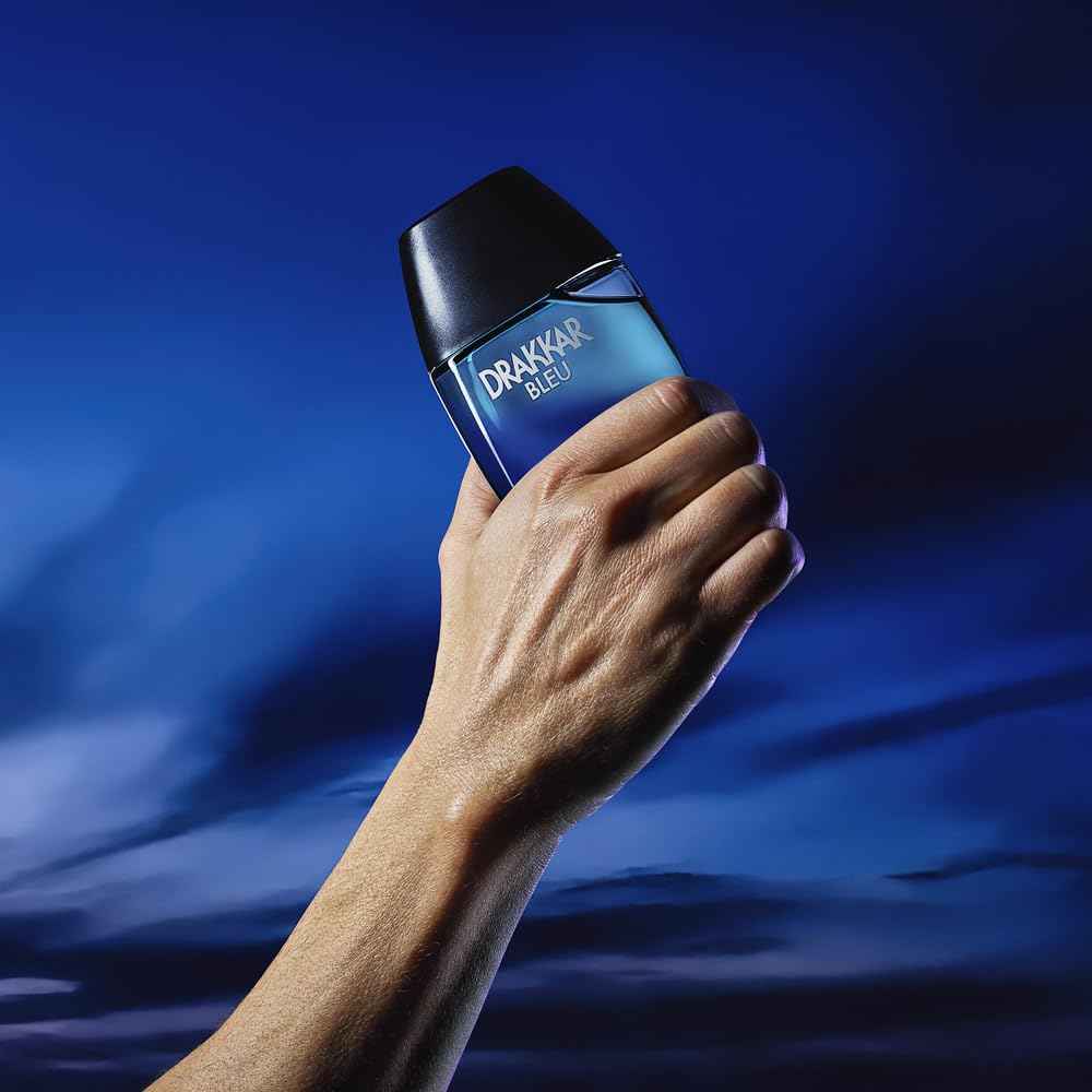 Guy Laroche Drakkar Bleu - Iconic Designer Fragrance - Powerful, Aquatic & Fresh Eau de Parfum - Aquatic Fougère - Long Lasting Mens Cologne - Day and Evening Scent 3.4 Fl Oz