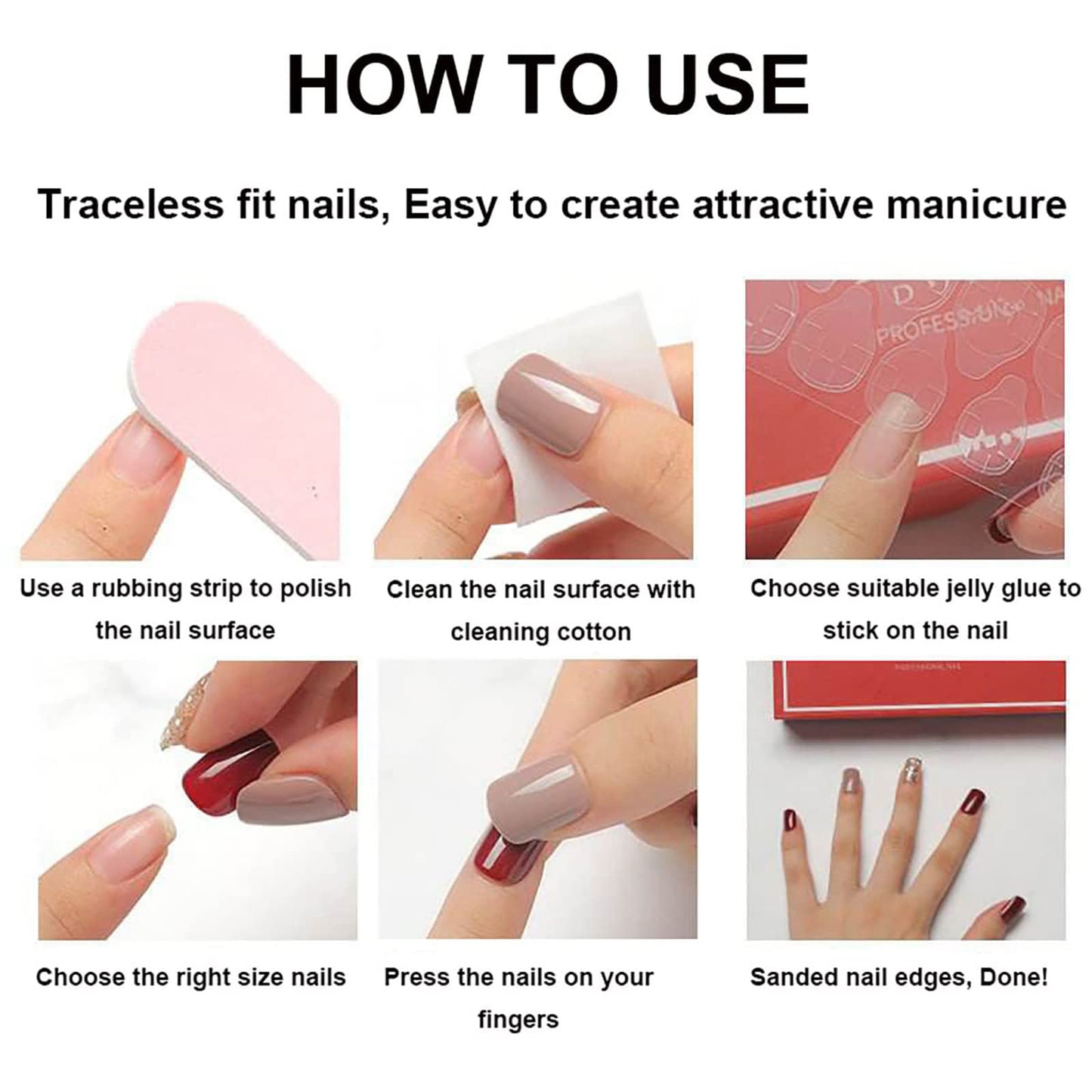 Short Square Press on Nails White Fake Nails Glossy Nude Acrylic Nails with White Leaf Glitters Designs Exquisite Full Cover Glue on Nails Fall False Nails for Women and Girls Manicure Decorations