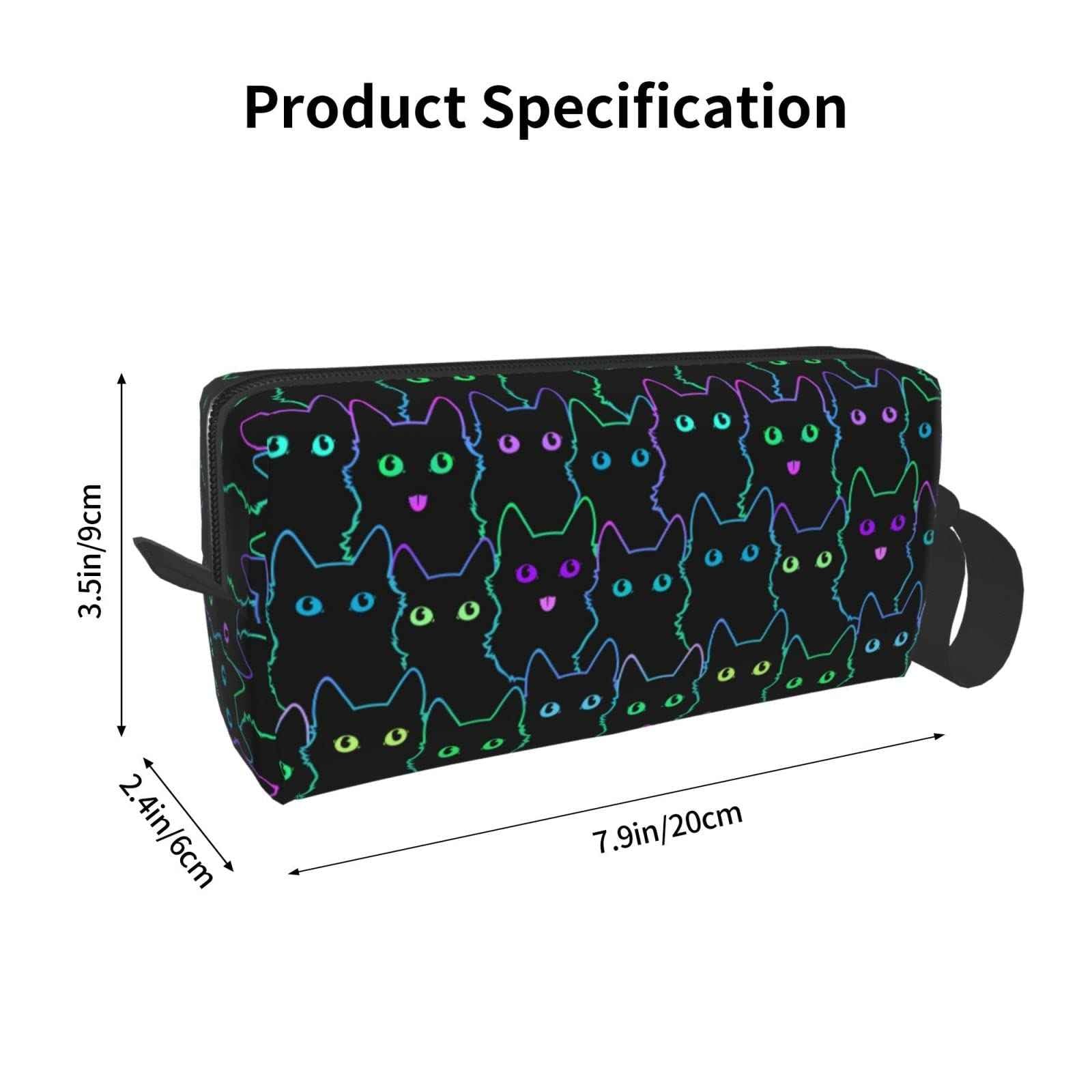 MOLIAN Cute Cat Silhouettes Makeup Bag For Women, Portable Cosmetic Bag Zipper Pouch Travel Toiletry Organizer Bag