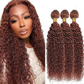 GtaiiReu 30 Brown Water Wave Human Hair Extensions 3 Bundles 30-34 Inch