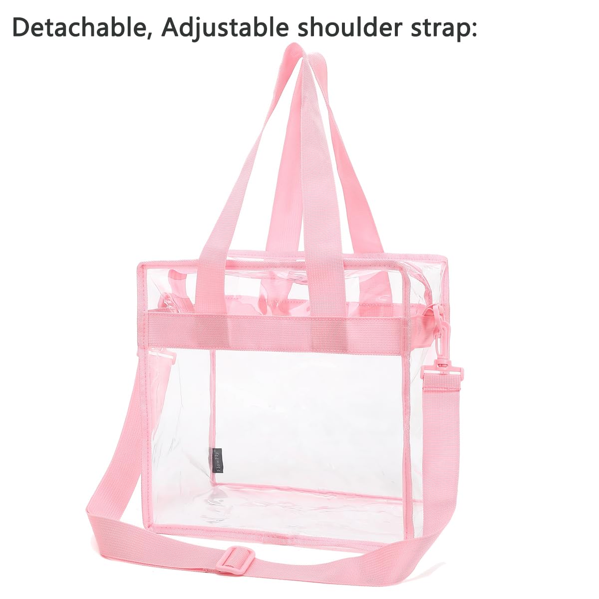 FlowFly Lunch Bag Tote Bag Lunch Organizer Lunch Holder Insulated Lunch Cooler Bag for Women/Men, Clear#Pink