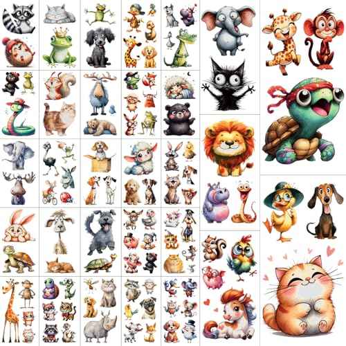 Temporary Tattoos - 30 Sheets Tattoos (Cute Animals)